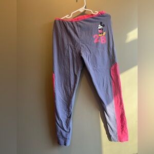 Disney Kids Leggings with Pink and Gray Mickey Mouse Design 9-10 medium